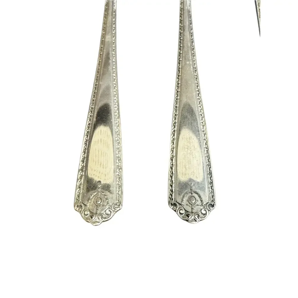 4) Vintage 1940s Sterling Silver Lady Hilton By Westmorland Long Iced Tea Spoons